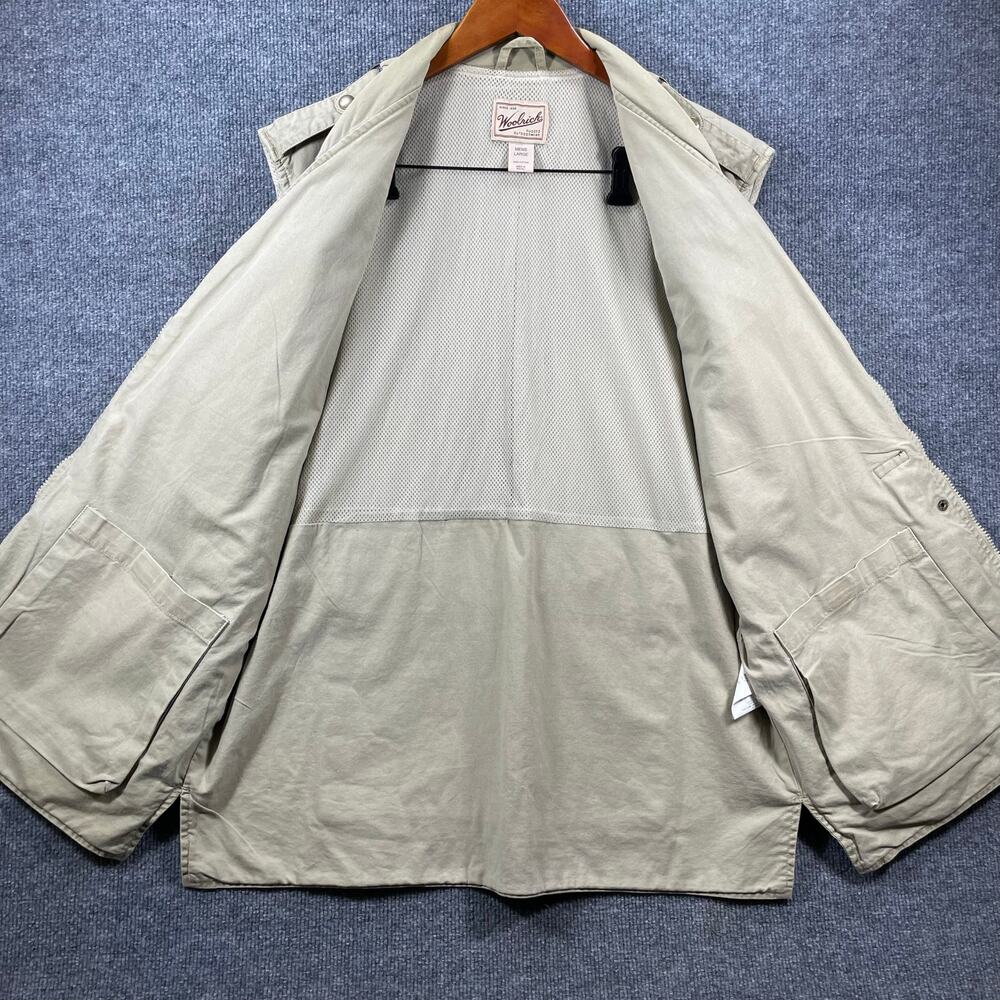 Woolrich Fishing/Hunting Vest Men's Large Beige Utility Outdoors Zip Pockets - Picture 7 of 12